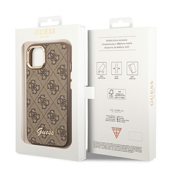 Guess 4G Metal Camera Outline Cover - iPhone 14 Plus Cover (Brun)