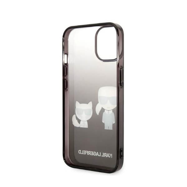 Karl Lagerfeld Gradient Iconic Karl & Choupette - iPhone 14 Plus-skal (svart)