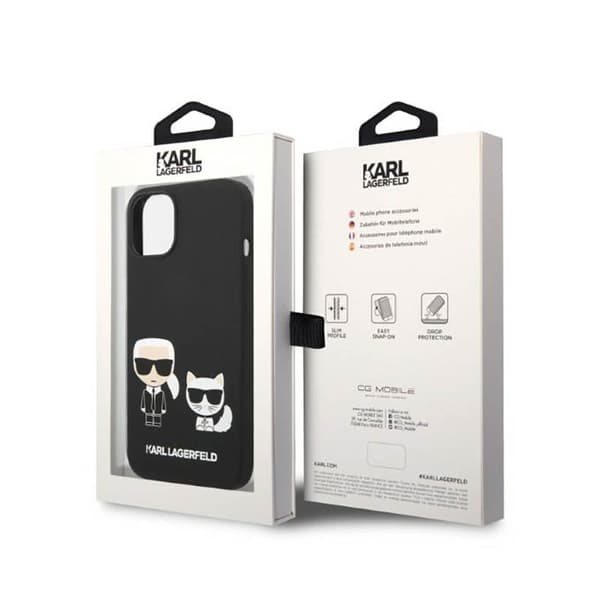 Karl Lagerfeld flydende silikone Karl & Choupette MagSafe - iPhone 14 Plus cover (sort)