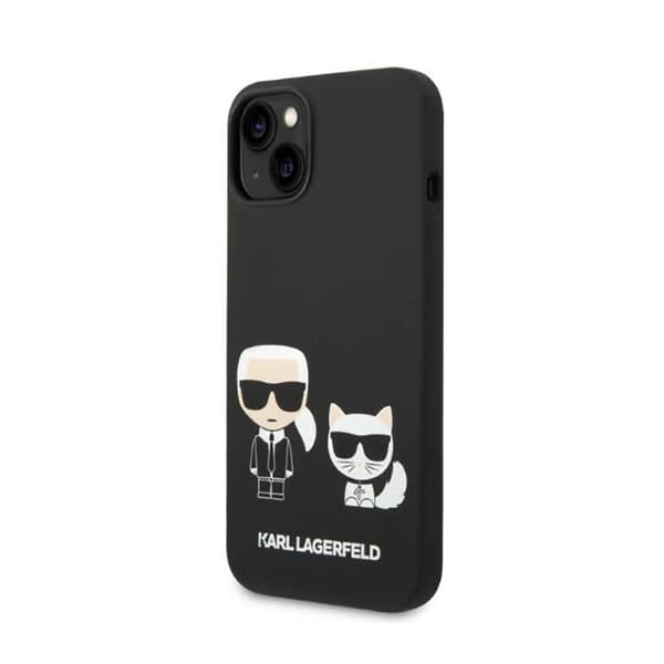 Karl Lagerfeld flydende silikone Karl & Choupette MagSafe - iPhone 14 Plus cover (sort)