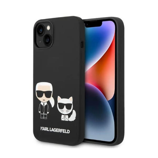 Karl Lagerfeld flydende silikone Karl & Choupette MagSafe - iPhone 14 Plus cover (sort)