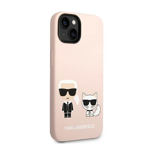 Karl Lagerfeld flydende silikone Karl & Choupette MagSafe - iPhone 14 Plus cover (lyserød)