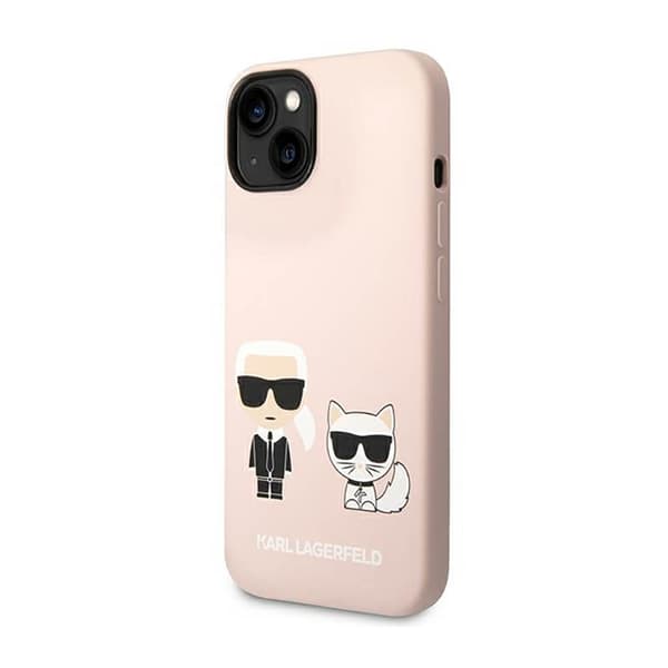 Karl Lagerfeld flydende silikone Karl & Choupette MagSafe - iPhone 14 Plus cover (lyserød)