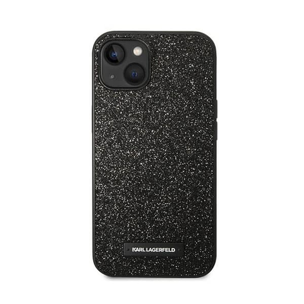 Karl Lagerfeld Glitter Plaque Logo - iPhone 14 Plus cover (sort)