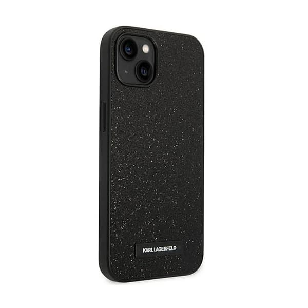 Karl Lagerfeld Glitter Plaque Logo - iPhone 14 Plus cover (sort)