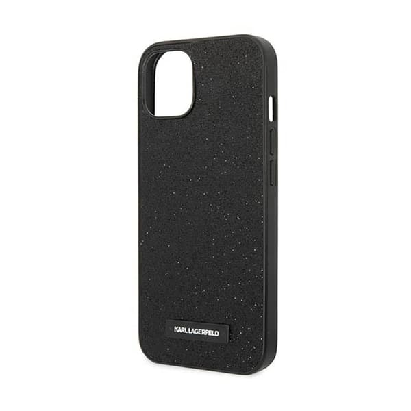 Karl Lagerfeld Glitter Plaque Logo - iPhone 14 Plus cover (sort)