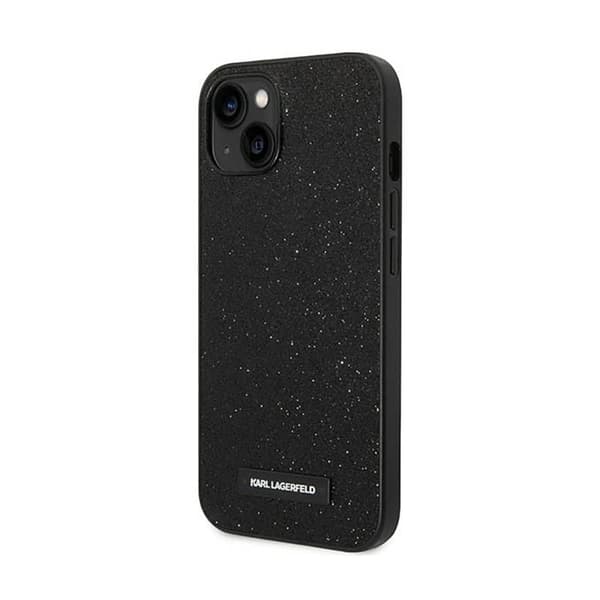 Karl Lagerfeld Glitter Plaque Logo - iPhone 14 Plus cover (sort)