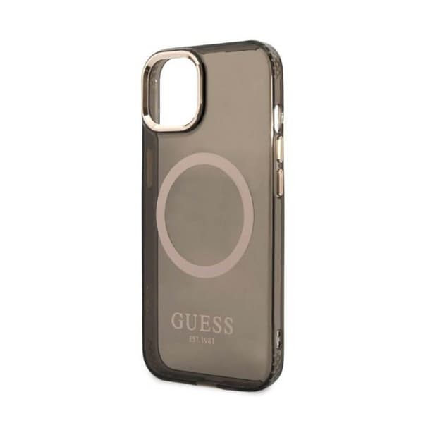 Guess Gold Outline läpikuultava MagSafe - iPhone 13 -kotelo (musta)