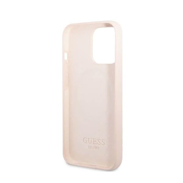 Guess silikoninen logolevy MagSafe - iPhone 13 Pro -kotelo (vaaleanpunainen)