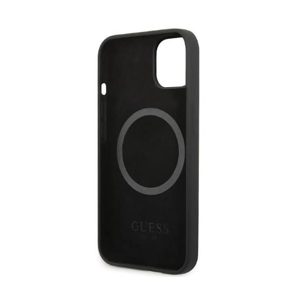 Guess Silikone Logoplade MagSafe - iPhone 13 Mini Etui (Sort)