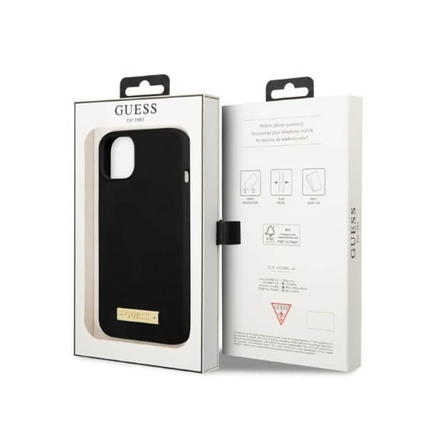 Guess Silikone Logoplade MagSafe - iPhone 13 Mini Etui (Sort)