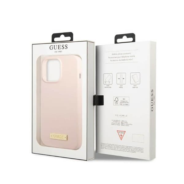 Guess Silikone Logoplade MagSafe - iPhone 13 Pro Max Etui (Pink)