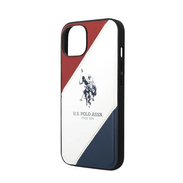 US Polo Assn Tricolor Embossed - iPhone 14 Plus cover (hvid)