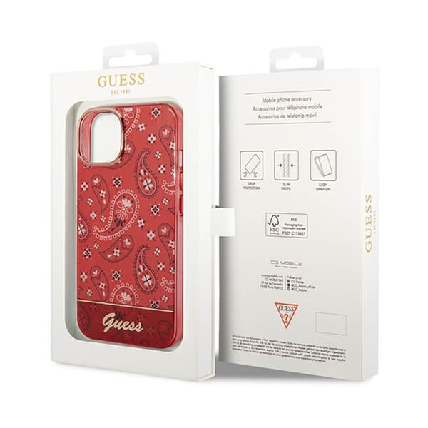 Guess Bandana Paisley - iPhone 14 Plus cover (rød)