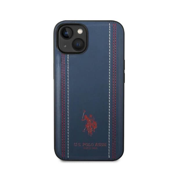 US Polo Assn Lædersøm - iPhone 14 cover (Marineblå)