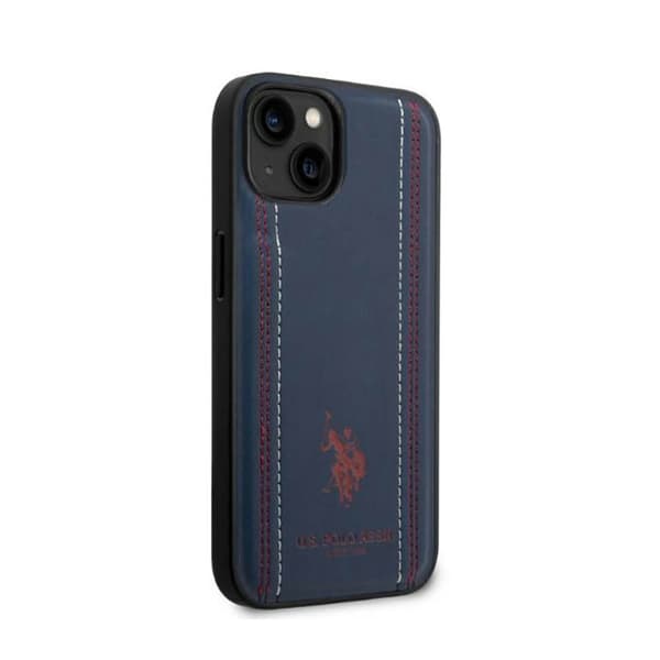 US Polo Assn Lædersøm - iPhone 14 cover (Marineblå)