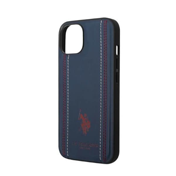 US Polo Assn Lædersøm - iPhone 14 cover (Marineblå)