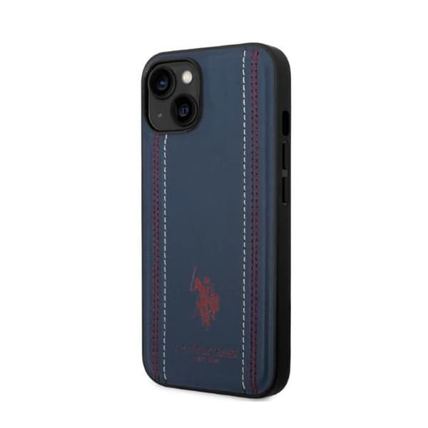 US Polo Assn Lædersøm - iPhone 14 cover (Marineblå)