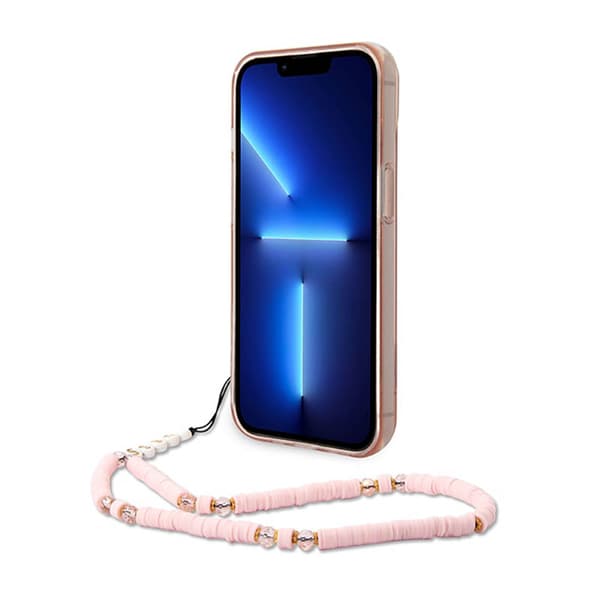 Guess Translucent Pearl Strap - iPhone 14 Plus cover (lyserød)