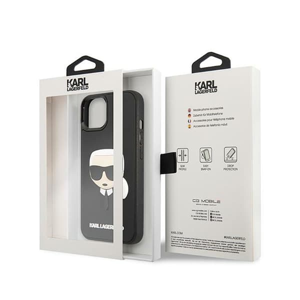 Karl Lagerfeld 3D Gummi Karls Hoved - iPhone 14 Plus Etui (Sort)
