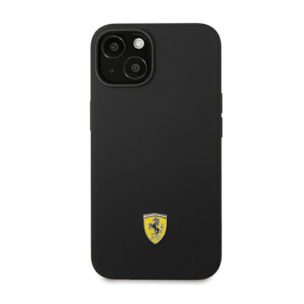 Ferrari Silikone Metal Logo - iPhone 14 Plus Cover (Sort)