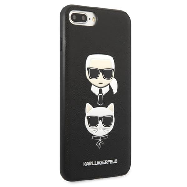 Karl Lagerfeld Saffiano Karl & Choupette Heads - iPhone 8 Plus / 7 Plus-skal (svart)
