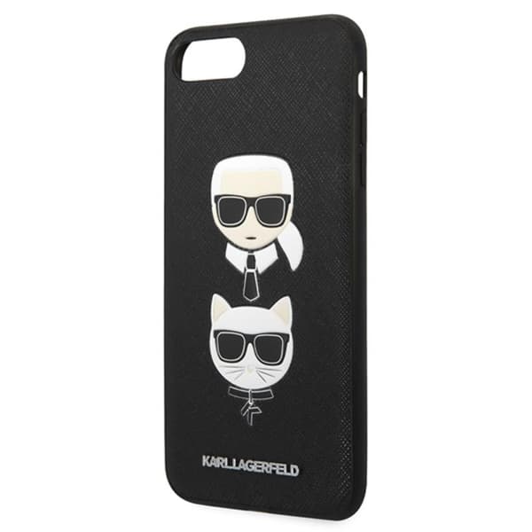 Karl Lagerfeld Saffiano Karl & Choupette Heads - iPhone 8 Plus / 7 Plus-skal (svart)