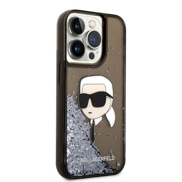 Karl Lagerfeld Liquid Glitter NFT Karl's Head - iPhone 14 Pro Max-skal (svart)