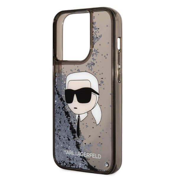 Karl Lagerfeld Liquid Glitter NFT Karl's Head - iPhone 14 Pro Max cover (sort)