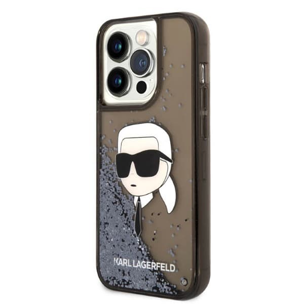 Karl Lagerfeld Liquid Glitter NFT Karl's Head - iPhone 14 Pro Max cover (sort)