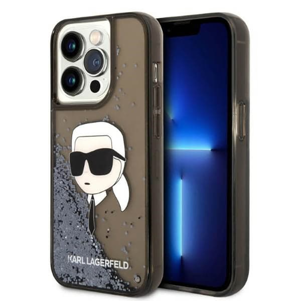 Karl Lagerfeld Liquid Glitter NFT Karl's Head - iPhone 14 Pro Max cover (sort)