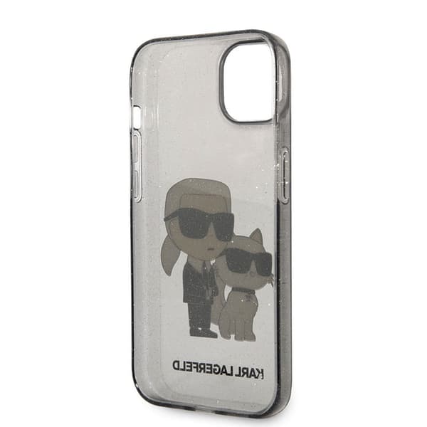 Karl Lagerfeld IML Glitter NFT Karl & Choupette - iPhone 14 Plus cover (sort)