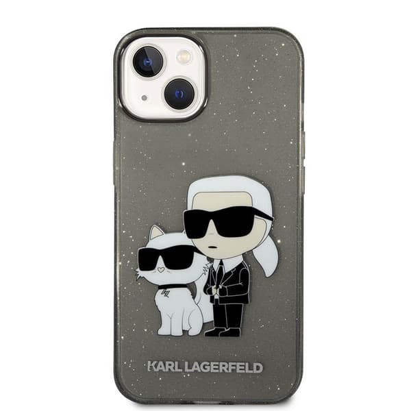 Karl Lagerfeld IML Glitter NFT Karl & Choupette - iPhone 14 Plus cover (sort)