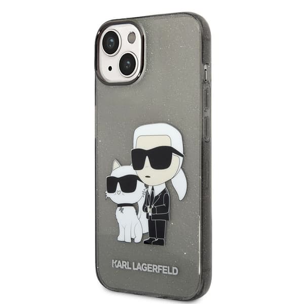 Karl Lagerfeld IML Glitter NFT Karl & Choupette - iPhone 14 Plus cover (sort)
