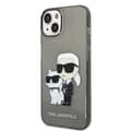 Miniatyrbillede 1 af 6: Karl Lagerfeld IML Glitter NFT Karl & Choupette - iPhone 14 Plus cover (sort)