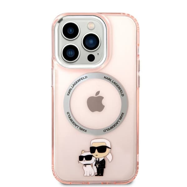 Karl Lagerfeld IML NFT Karl & Choupette Magsafe - iPhone 14 Pro Max -suojakuori (Vaaleanpunainen)
