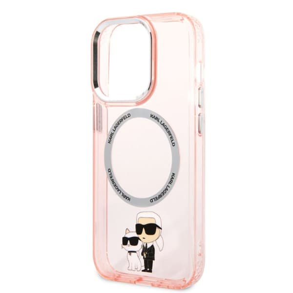 Karl Lagerfeld IML NFT Karl & Choupette Magsafe - iPhone 14 Pro Max -suojakuori (Vaaleanpunainen)