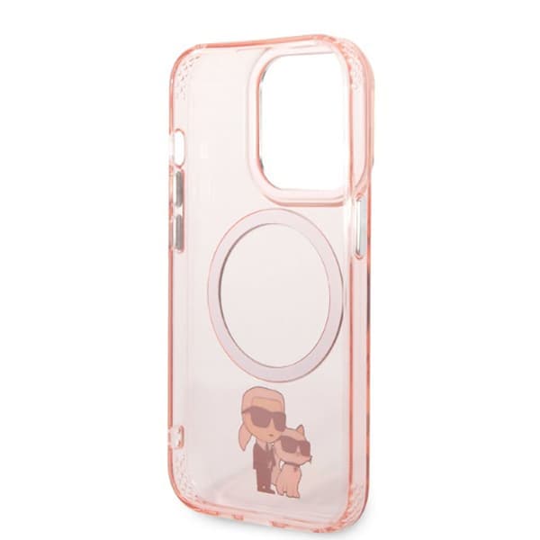 Karl Lagerfeld IML NFT Karl & Choupette Magsafe - iPhone 14 Pro Max -suojakuori (Vaaleanpunainen)