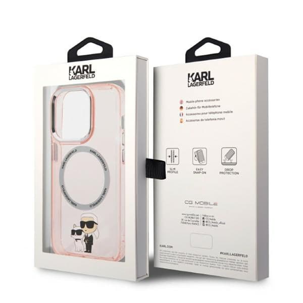 Karl Lagerfeld IML NFT Karl & Choupette Magsafe - iPhone 14 Pro Max -suojakuori (Vaaleanpunainen)