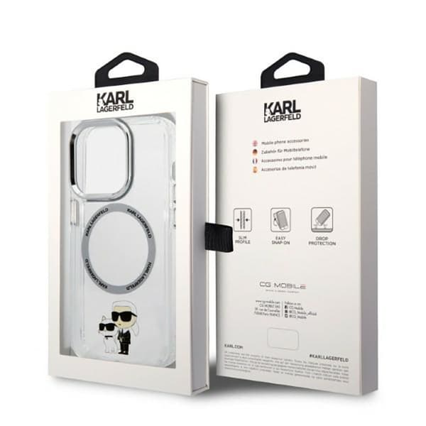 Karl Lagerfeld IML NFT Karl & Choupette Magsafe - iPhone 14 Pro -suojakuori (kirkas)