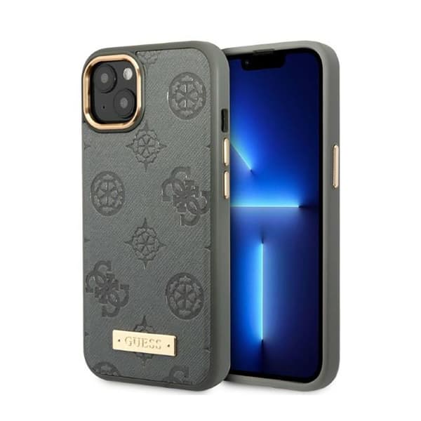 Guess Peony -logolevy MagSafe - iPhone 13 -kotelo (harmaa)