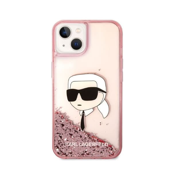 Karl Lagerfeld Liquid Glitter NFT Karl's Head - iPhone 14 Plus cover (lyserød)