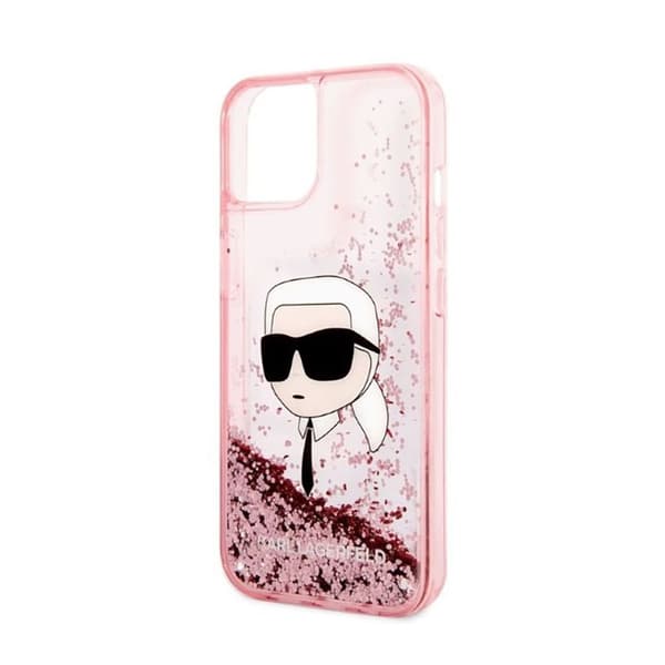 Karl Lagerfeld Liquid Glitter NFT Karl's Head - iPhone 14 Plus cover (lyserød)