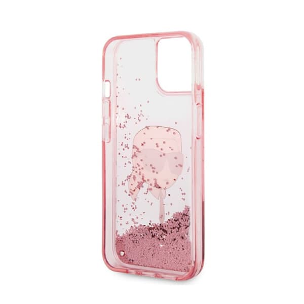 Karl Lagerfeld Liquid Glitter NFT Karl's Head - iPhone 14 Plus cover (lyserød)