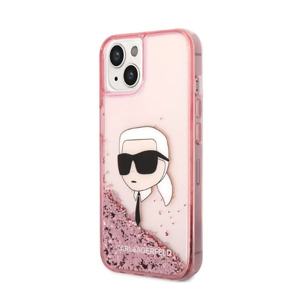 Karl Lagerfeld Liquid Glitter NFT Karl's Head - iPhone 14 Plus cover (lyserød)
