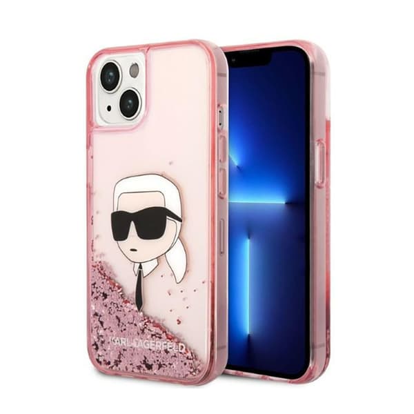 Karl Lagerfeld Liquid Glitter NFT Karl's Head - iPhone 14 Plus cover (lyserød)