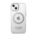 Pikkukuva 3 / 8: Guess Metal Outline MagSafe - iPhone 14 -kotelo (kirkas / hopea)