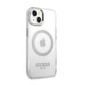 Pikkukuva 4 / 8: Guess Metal Outline MagSafe - iPhone 14 -kotelo (kirkas / hopea)