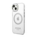 Pikkukuva 2 / 8: Guess Metal Outline MagSafe - iPhone 14 -kotelo (kirkas / hopea)
