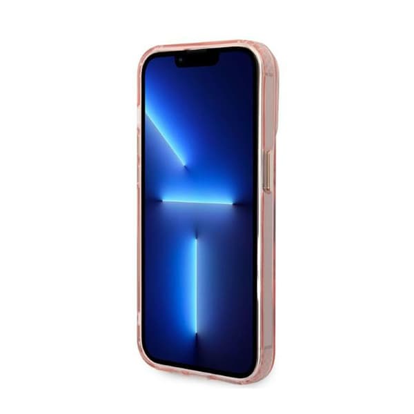 Guess Gold Outline Translucent MagSafe - iPhone 14 Pro cover (lyserød)